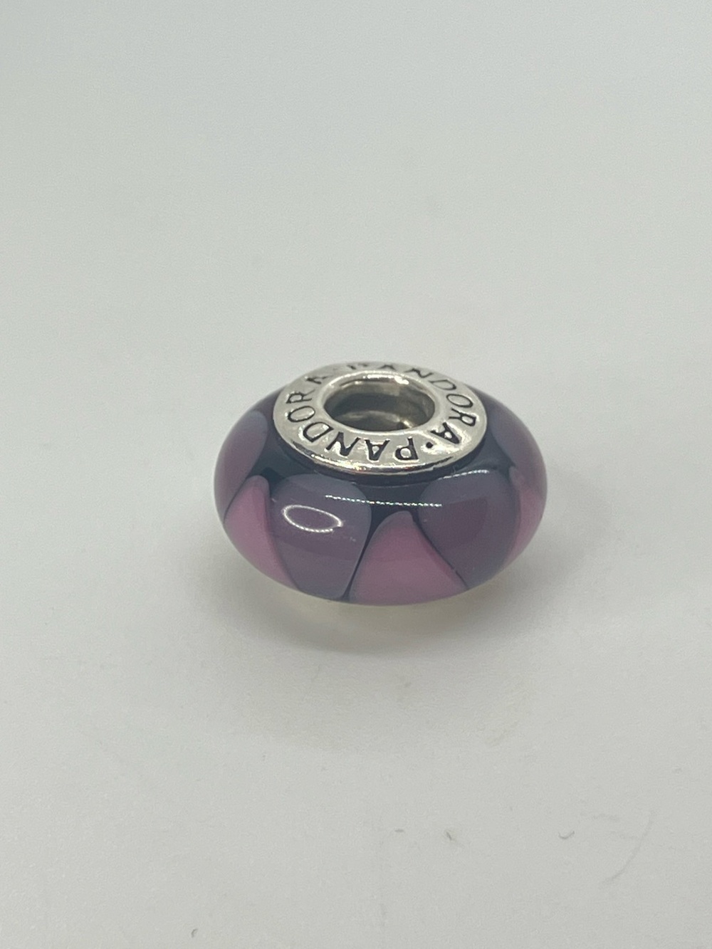 Pandora 925 ALE Captivating Purple Murano Triangles Design Charm  | # 790635